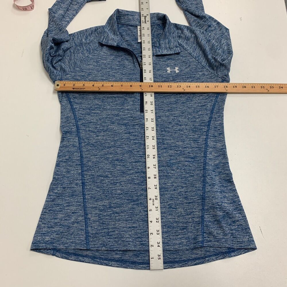 Under Armour Shirt Womens M Medium Blue Spacedye Half Zip Tech Twist HeatGear - Picture 6 of 13